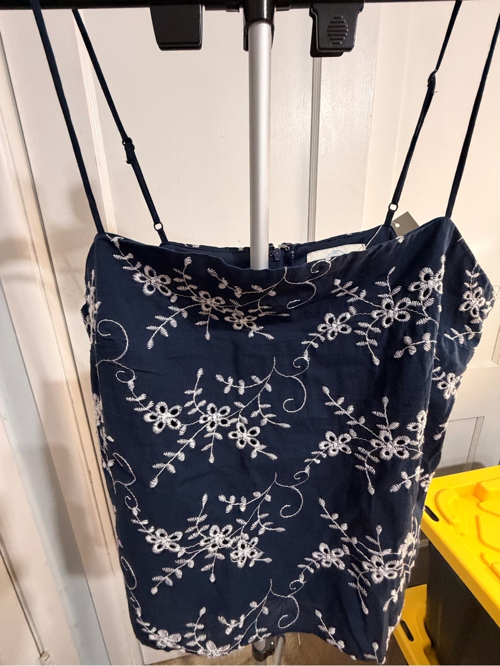 Navy Blue Embroidered Long Sleeve Top by